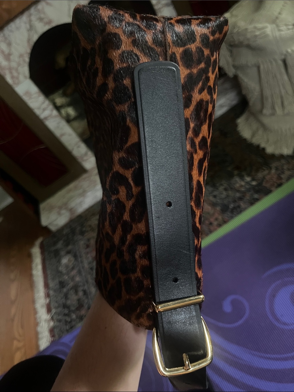 Madewell the essential mini bucket tote in leopard print dark carob multi - Picture 11 of 16